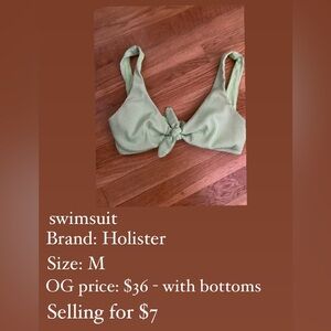 Light green swimsuit top from Holister ! In great shape and  super comfy!!